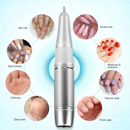Vista 4 de Pieza de mano para AZ GOGO-102 Máquina de taladro de uñas, 30000RPM Manija desmontable con enchufe de 2 puntas para taladro de uñas portátil