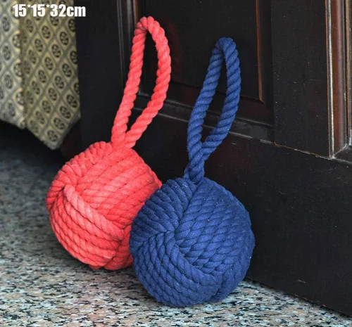 Vista 5 de Tope de puerta náutico Sailor Rope Knot Door Stopper, Ventana Cuña Producto Decorativo Cuña Puerta Cuña Marina Mediterránea Regalo Tope de puerta