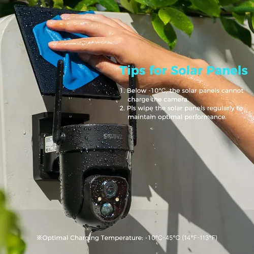 Vista 6 de Vicohome Paneles solares de 5V para cámaras de seguridad para comederos de pájaros con tasa de conversión de energía del 23%, cable de 9.8 pies