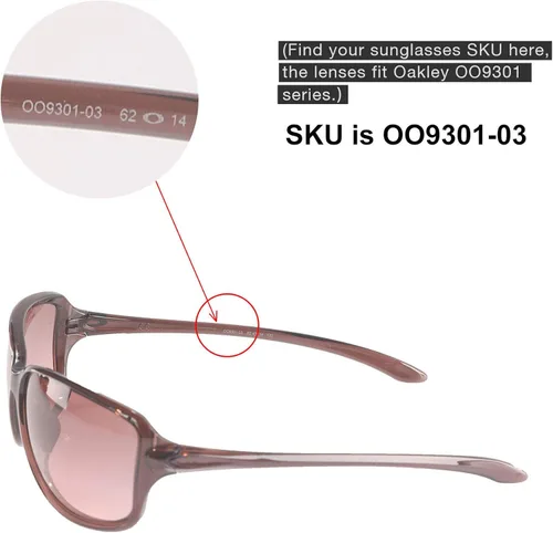Vista 4 de Walleva Lentes de repuesto para gafas de sol Oakley Cohort, múltiples opciones disponibles (negro - polarizado)