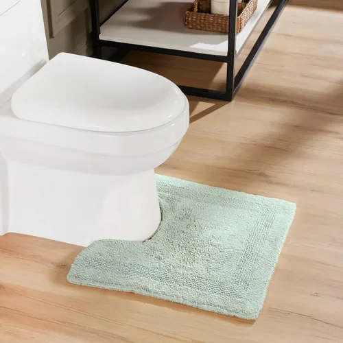 Vista 409 de Better Trends - Juego de 2 alfombras de baño 100% algodón, extra suaves, con borlas, de 17" x 24", alfombra de baño superabsorbente y reversible