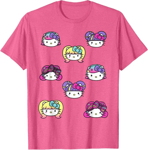 Vista 38 de hello kitty Kawaii Multi peinado Tee, Azul (Heather blue)