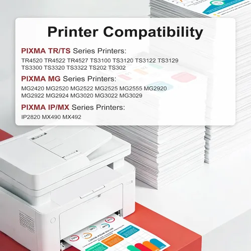 Vista 2 de Cartucho de tinta negro compatible 245XL de repuesto para Canon PG-245 XL PG245 (paquete de 2) para Cannon MX490 MX492 MG2522 TR4520 TR4500 TS202