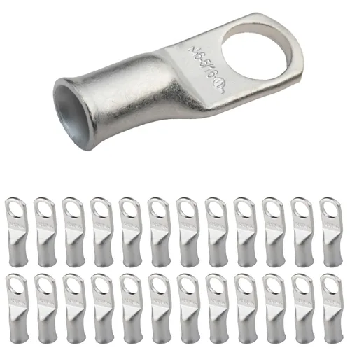 Vista 193 de SELTERM 5 piezas terminales de cable de cobre estañado 1/0 AWG perno de 1/2", extremos de cable de batería, terminales de anillo, conectores