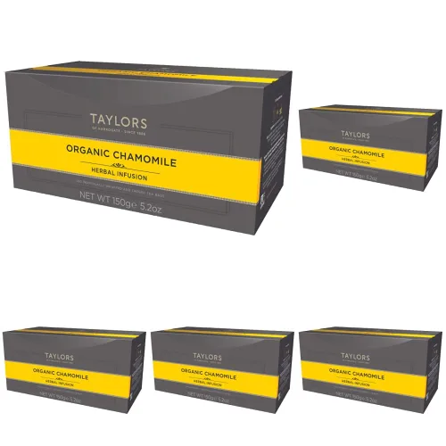 Vista 12 de Taylors of Harrogate Té de hierbas orgánicas de manzanilla, bolsas envueltas individualmente, 20 unidades (paquete de 1), suave, sedoso y suave, sin
