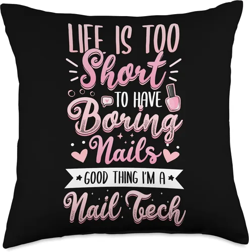 Vista 4 de Nail Technician Nail Salon Lover Nail Tech - Almohada de 16 x 16 pulgadas, multicolor