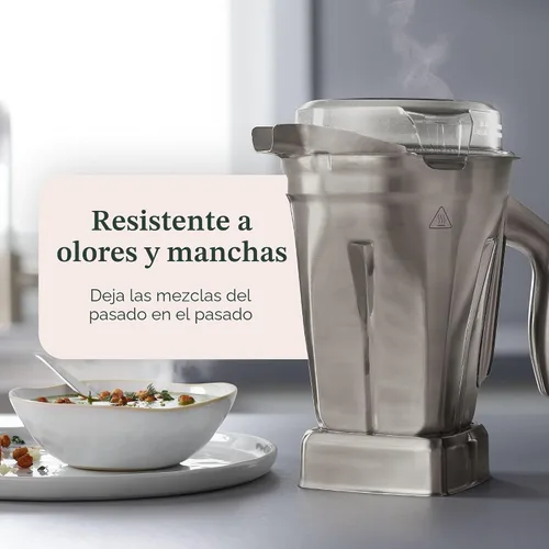 Vista 4 de Vitamix Contenedor de licuadora de acero inoxidable de 48 onzas con AUTO-DETECCIÓN, apto para lavavajillas, tapa transparente libre de BPA