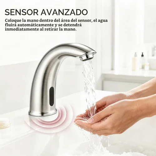 Vista 2 de Grifo de lavabo de baño sin contacto Sensor de movimiento automático Manos