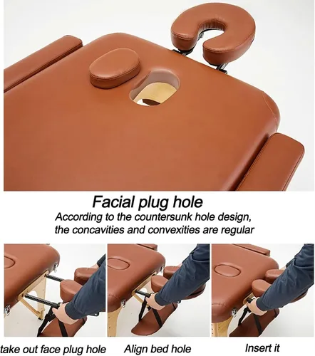 Vista 3 de Mesa de masaje profesional, 2 camas plegables con reposacabezas + reposabrazos + bolsa de hombro para extensiones de pestañas, spa, mesa de tatuaje