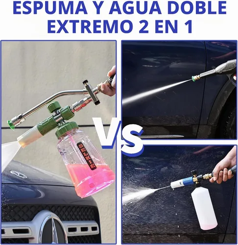 Vista 7 de Selkie - Cañón de espuma con doble accesorio de punta, limpiador a presión ajustable con espátula de espuma con accesorio de doble conector, 5