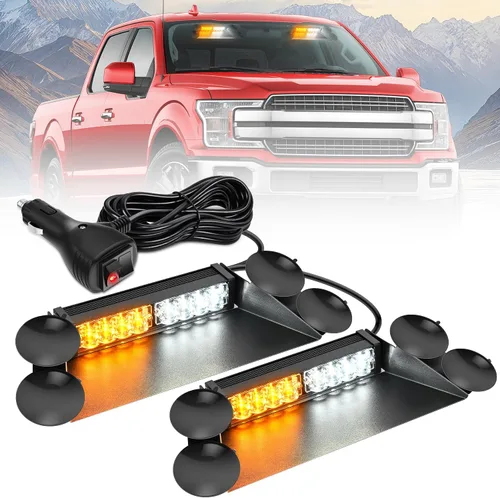 Vista 13 de Nilight 16LED Amber Dash Strobe Light Cigarette Lighter Plug Ámbar