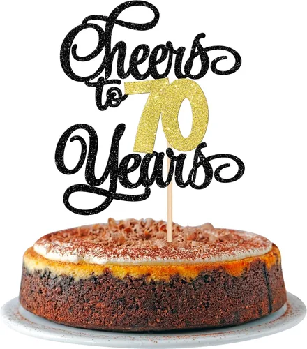 Vista 21 de 1 pieza de decoración para tartas de 40 años con purpurina para pastel de 40 años, 40 años, decoración fabulosa para tartas de cumpleaños de 40 Negro