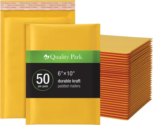 Vista 10 de Quality Park - Sobres de burbujas de 4 x 8 para envíos, sobres autosellables, sobres acolchados pequeños de kraft, cierre de pelar Redi-Strip, 50