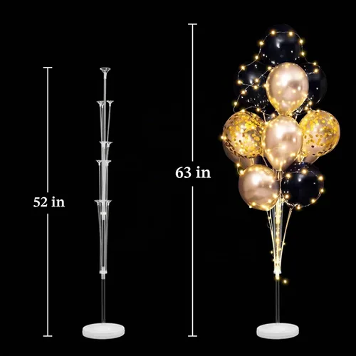 Vista 3 de Cicicooie - Juego de 2 soportes para globos para decoración de fiesta Negro