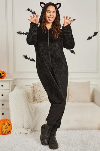 Vista 3 de Clarisbelle Adult Onesie Pajamas Womens Halloween Animal Flannel Cosplay One Piece Sleepwear