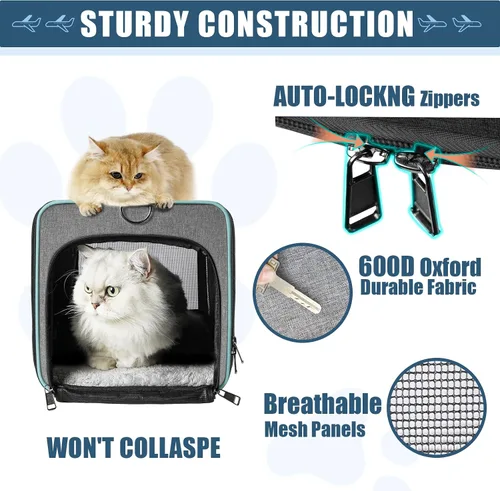 Vista 6 de GAPZER Transportador para gatos de Alaska Aprobado por la TSA de 17 x 11 x 9.5 pulgadas, bolsa de transporte aérea para mascotas pequeñas, Southwest