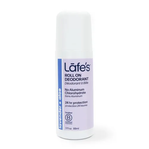 Vista 2 de Lafe's Desodorante natural Desodorante natural roll-on sin aluminio de 3 onzas Lavanda y aloe