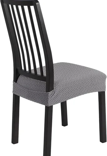 Vista 19 de SearchI Juego de 2 fundas de asiento elásticas para sillas de comedor, suaves, extraíbles y lavables, para sillas de comedor, protector de asiento