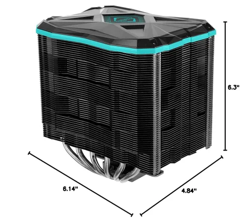 Vista 8 de Iceberg Thermal IceSLEET G6 Stealth - Tubo de calor de 6 táctiles directos chapado en níquel, con ventilador silencioso ultra de 5.512 in, enfriador