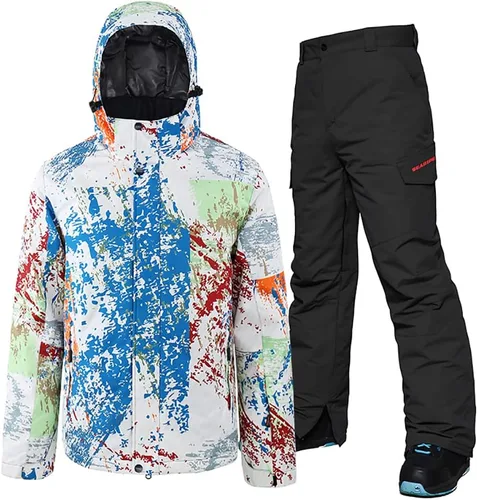 Vista 9 de HOTIAN Mens Ski Jackets Waterproof Snowsuits Insulated Outdoor Winter Coats