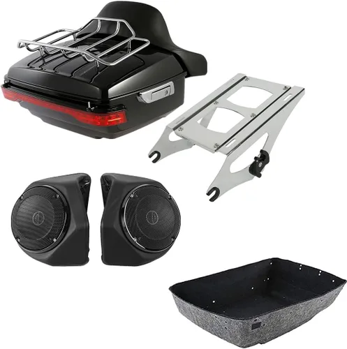 Vista 24 de TCMT King Tour Pack Portaequipajes de moto, diseñado para modelos Harley Davidson Touring 2014-2020