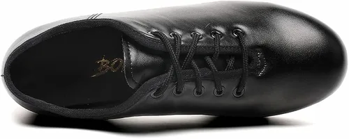 Vista 5 de Mens Lace Up Black Tap Shoes Leather Oxford Dance Shoe