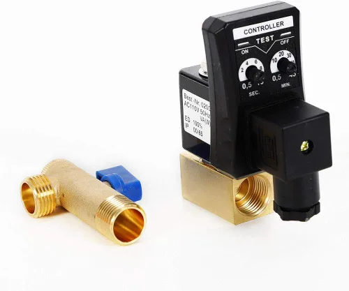 Vista 3 de Válvula de drenaje automática 1/2 "electrónico cronometrado 2 vías compresor de aire de acción directa tanque de gas válvula de drenaje AC 110V 50Hz