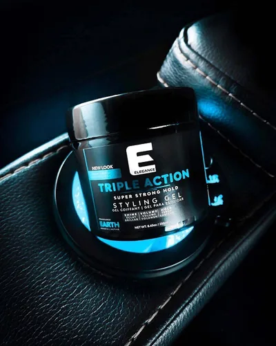 Vista 2 de E Elegance Earth Fragrance Gel para el cabello de triple acción para hombres y mujeres - Sujeción súper fuerte, volumen extremo y brillo de larga