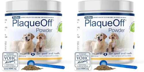 Vista 10 de ProDen PlaqueOff Polvo para mascotas - Ambientador de aliento para gatos y perros - Removedor de placa y sarro para el cuidado bucal de mascotas