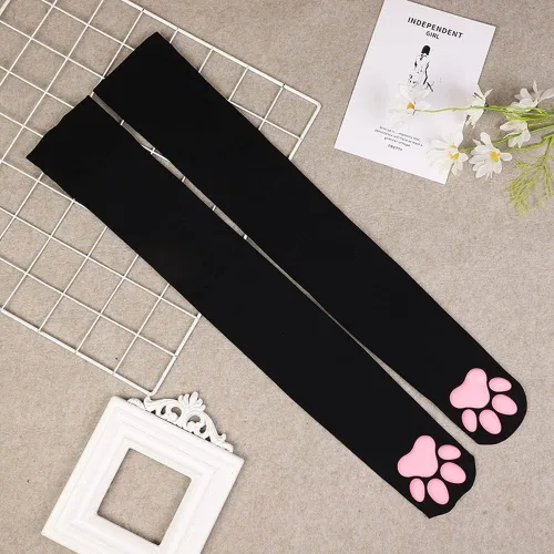 Vista 3 de Calcetines de patas de animales, loco diseño en 3D de patas de gatos, perros y tigres. Divertido regalo navideño para mujer u hombre adultos