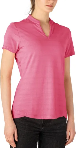 Vista 123 de Gopune Polo de golf con cuello en V para mujer, sin cuello, manga corta, ligera, de secado rápido, camisetas de tenis para correr