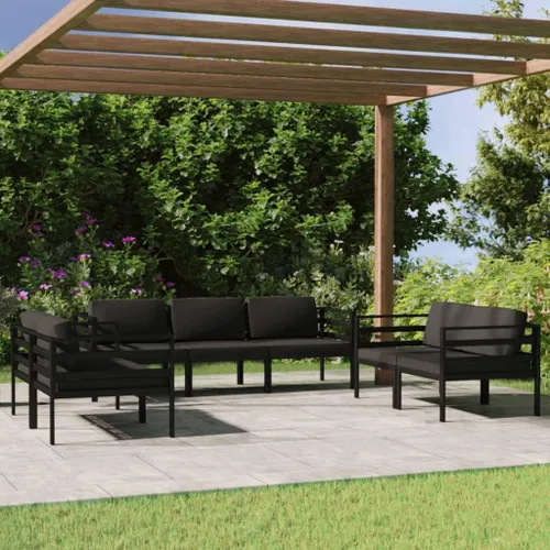 Vista 16 de Juego de 7 piezas para patio con cojines, sofá al aire libre, juego de bar de patio, muebles modernos para exteriores, banco de comedor