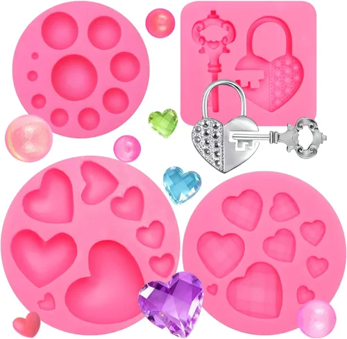Vista 11 de Moldes de silicona de chocolate con forma de corazón, 2 paquetes de 10 cavidades para dulces de San Valentín para decoración de pasteles de boda