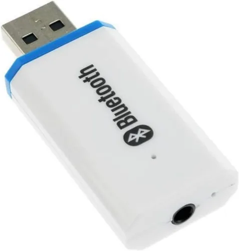 Vista 4 de Adaptador USB Bluetooth, receptor de audio USB Bluetooth inalámbrico para sistema de sonido estéreo de hogar/coche, altavoces portátiles con entrada
