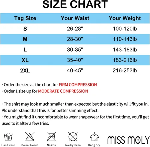 Vista 6 de MISS MOLY Compression Shirts for Men to Hide Gynecomastia Moobs Slimming Body Shaper Vest Abs Tank Top Undershirt