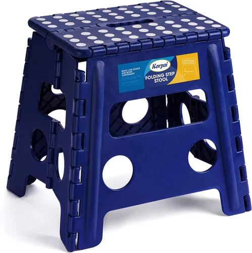 Vista 17 de Korpai Taburete plegable de 9 pulgadas para adultos, niños, taburetes plegables antideslizantes con mango portátil, taburete plegable de plástico