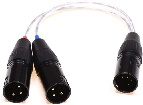 Vista 8 de 20CM Dual 3Pin XLR hembra a 4Pin XLR hembra equilibrado audio auricular adaptador cable