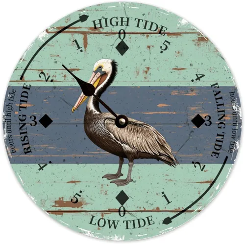 Vista 44 de Tide Clock for Wall Myrtle Beach Time Coastal Clocks Beach Navy-3