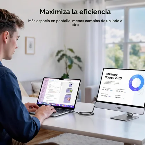 Vista 5 de UGREEN Monitor portátil de 16 pulgadas 2.5K con soporte magnético