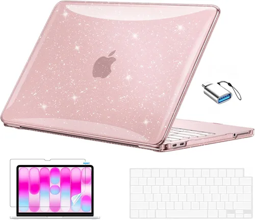 Vista 13 de EooCoo Funda para MacBook Neo de 13 pulgadas modelo A3404 2026 con chip A18 Rubor de cristal