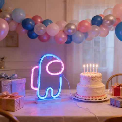 Vista 6 de Nordstylee Luces de neón con forma de astronauta para colgar luces de neón decorativas con USB o pilas para el hogar, dormitorio, bar, restaurante