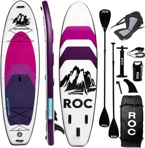 Vista 17 de Roc Inflatable Stand Up Paddle Board 10' 6" with Premium SUP Paddle Board Accessories, Wide Stable Design, Non-Slip Comfort Deck for Youth & Adults