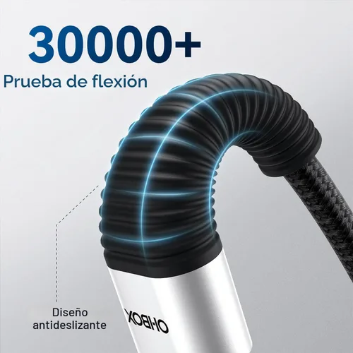 Vista 6 de Cable corto USB C, cable USB C a USB C de 100 W, cable de carga rápida de 1 Negro
