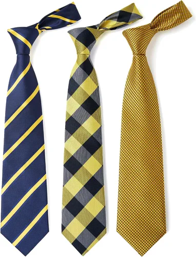 Vista 43 de HISDERN Juego de corbatas extralargas para hombre y pañuelo de bolsillo de 63 pulgadas, colección XL, caja de regalo, corbata, lote de 3