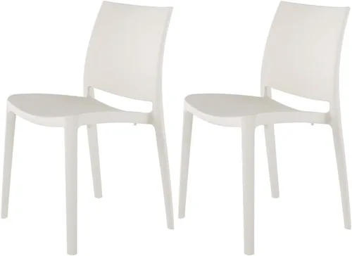 Vista 7 de Lagoon Sensilla 7052, Plastic Chair for Dining Room, Fibreglass and UV Protector, Stackable, Brand 4 Pieces (Amber)