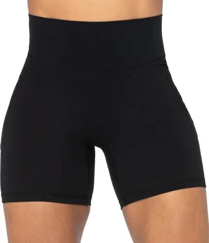 Vista 2 de Sunzel Pantalones cortos de ciclismo sin costuras frontales para mujer con bolsillos, pantalones cortos de yoga, entrenamiento, gimnasio, ciclismo