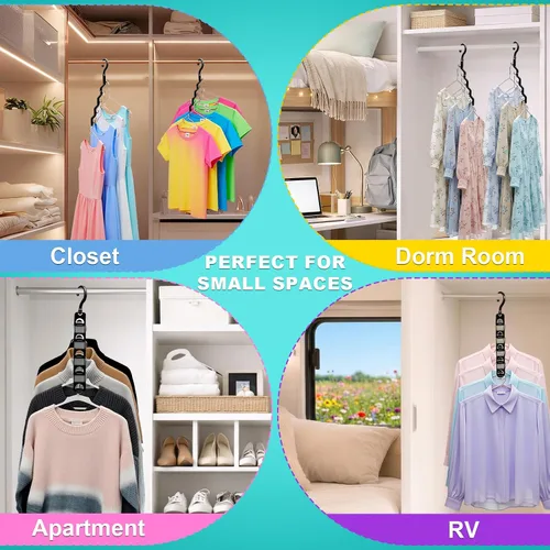 Vista 5 de Organizadores y almacenamiento de armario, organización mejorada y almacenamiento de ropa, paquete de 8 artículos esenciales para dormitorio
