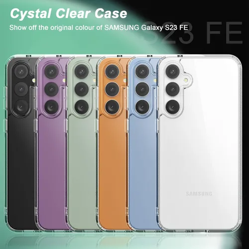 Vista 6 de Foluu Funda delgada para Samsung Galaxy S23 FE 2023, parte trasera de policarbonato duro y parachoques de TPU suave, funda protectora a prueba