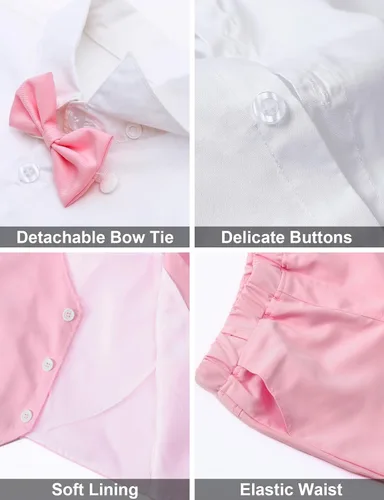 Vista 52 de A&J DESIGN Conjunto de traje de caballero para niños pequeños, 3 piezas, camisas, chaleco y pantalones