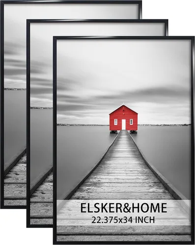 Vista 14 de ELSKER&HOME Marco de póster de 8 x 24 pulgadas, paquete de 3 portarretratos Negro
